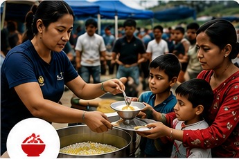 Flood affected community in Nepal